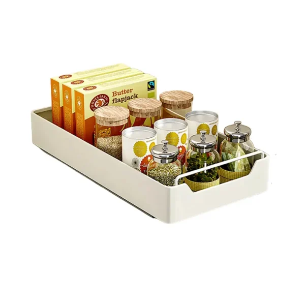 Bandeja Organizadora Organizafácil Para Especias Y Alimentos De Cocina Sobre Fondo Blanco
