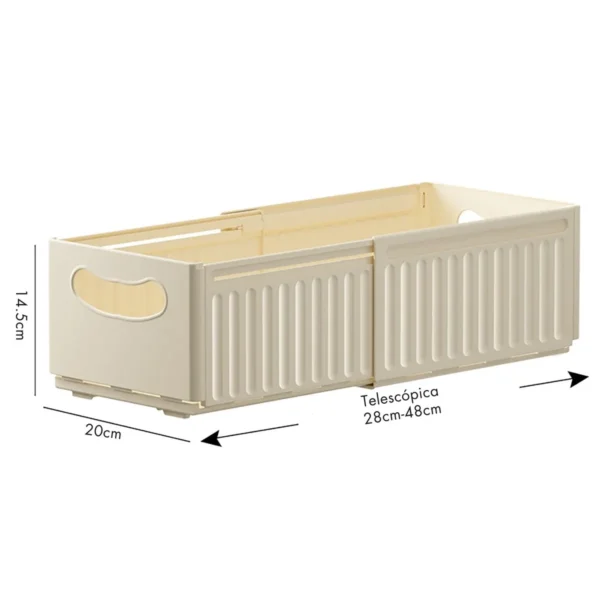 Cajón Extensible Organizafácil Con Medidas 20 X 14,5 Cm Y Largo Telescópico 28–48 Cm