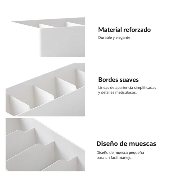 Detalle De Divisores Organizadores De Cajones Organizafácil En Material Reforzado Blanco