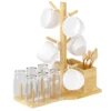 Organizador De Bambú Natural Organizafácil Para Tazas, Vasos Y Cubiertos En La Cocina